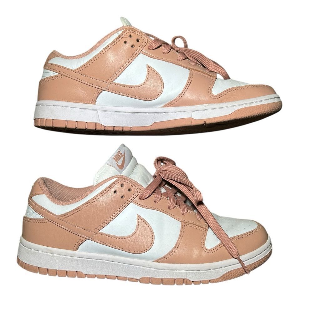 Nike Coral and White Low-Top Dunks - Picture 3 of 9